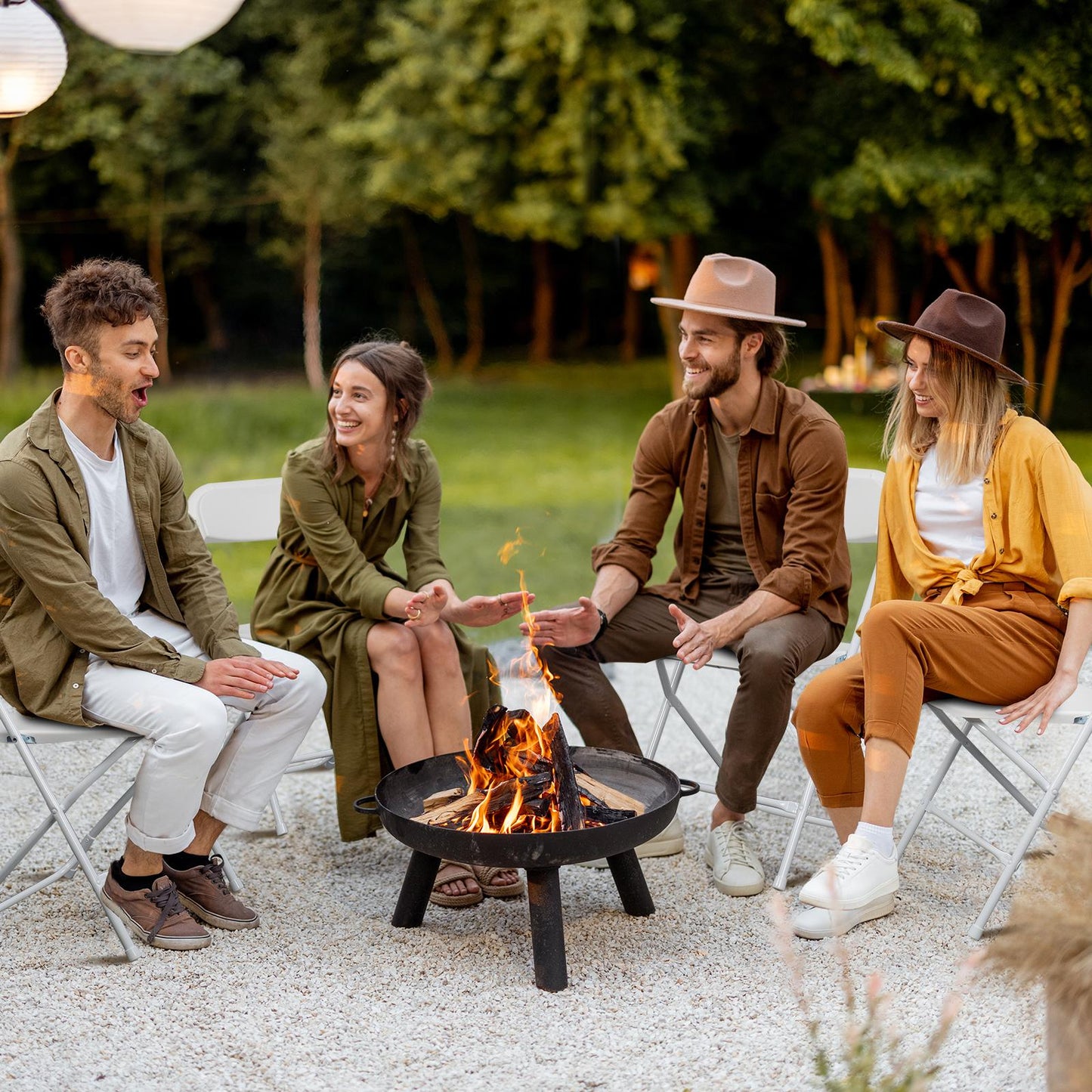 4/6/10-Pack White & Black Plastic Folding Chairs - Indoor/Outdoor, Stackable, Commercial-Grade Steel Frame, 350lb Capacity - Perfect for Events, Weddings, Parties, Picnics, Office, Kitchen, Dining
